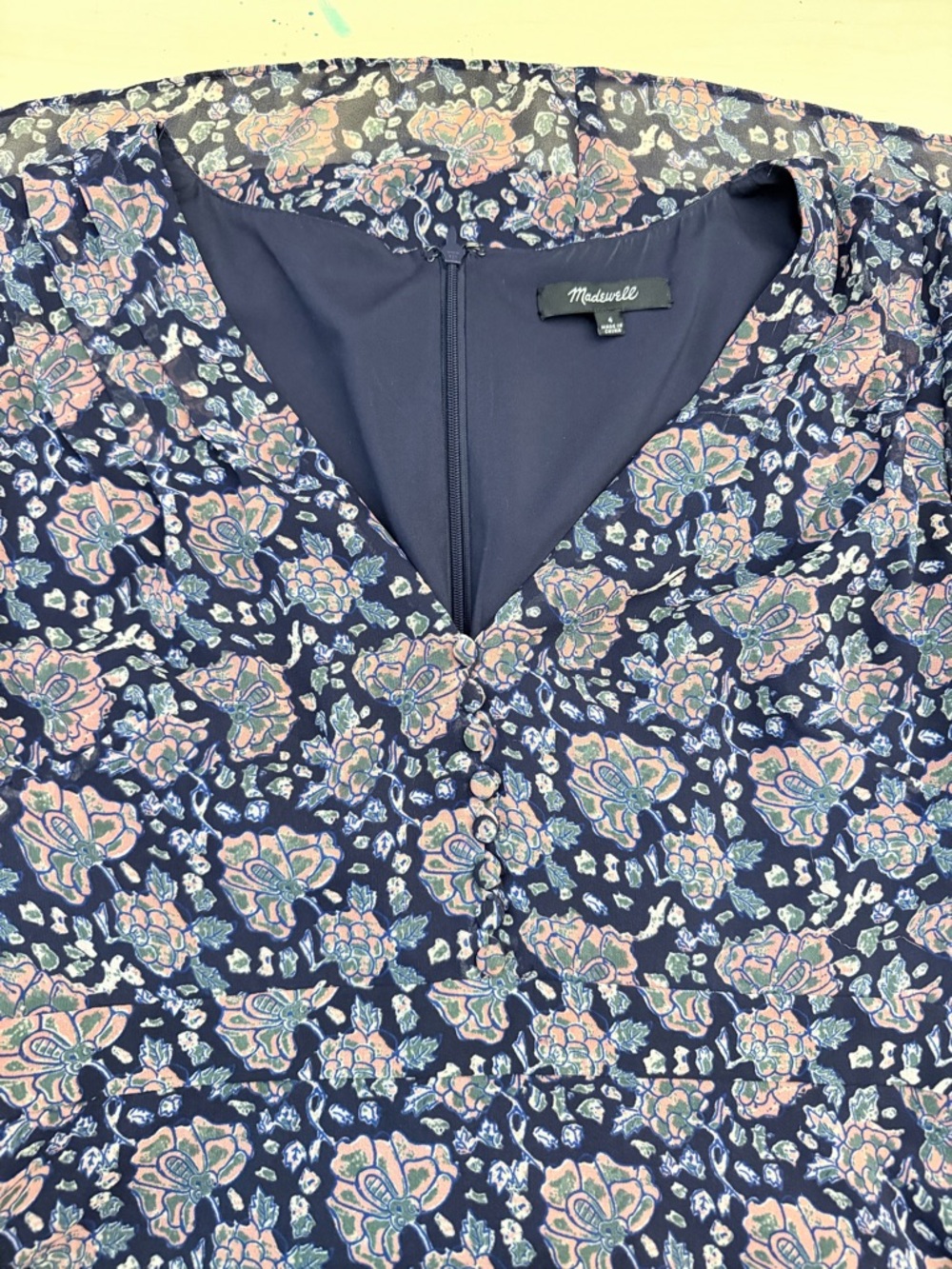Madewell floral mini dress sz 4 - Picture 8 of 9